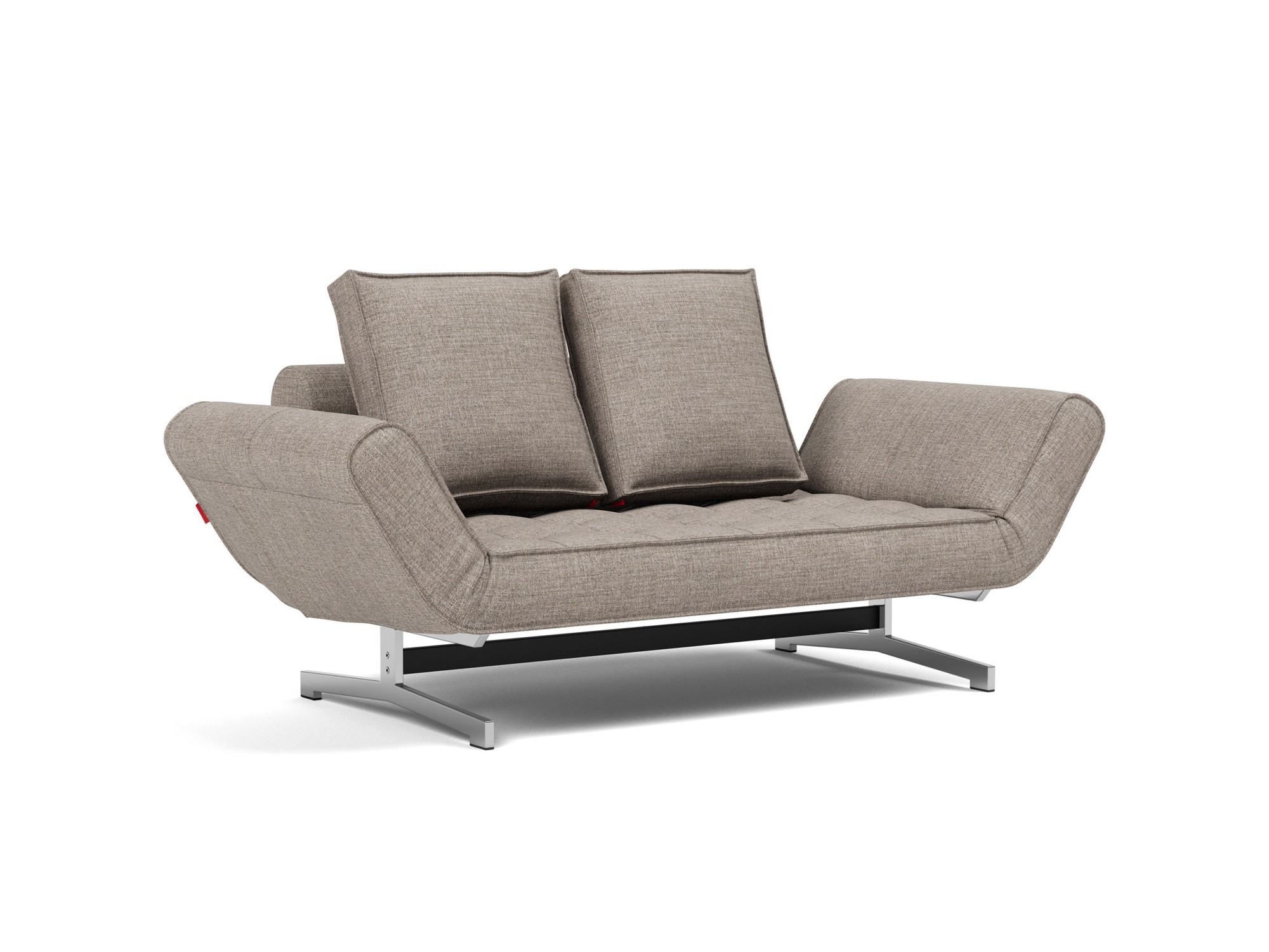 Tagesbett Ghia Chenille Yuveno 472-Warm-Grey Beine Chrom