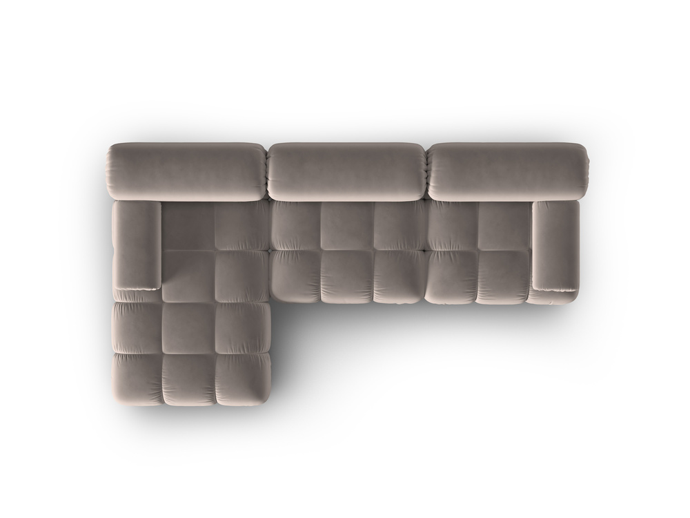 Cosmopolitan Design Modulares Ecksofa Cortina 4-Sitzer Samt Bluvel Cappuccino Links