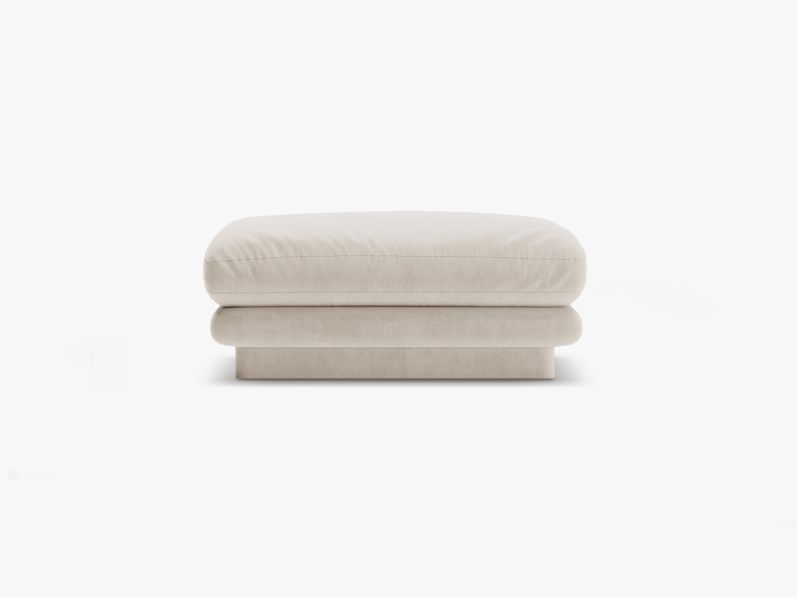 Micadoni Hocker Torino 1-Sitzer Samt Ecru
