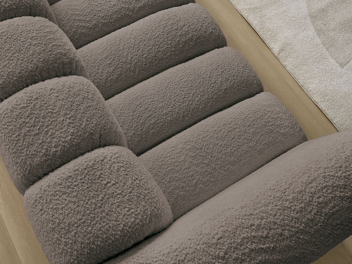 Bobochic Talia Sofa 3-Sitzer Bouclé-Stoff Braun