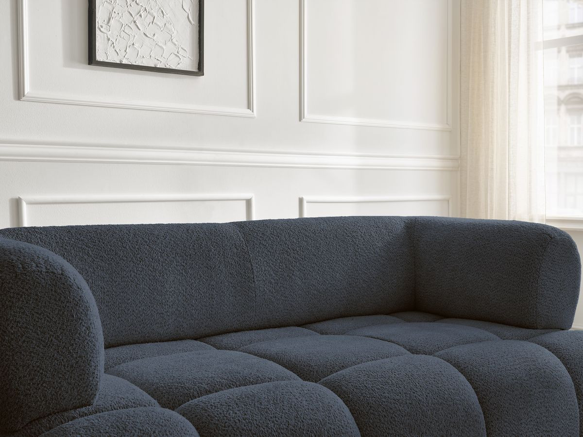 Bobochic Alya Sofa 2-Sitzer Bouclé-Stoff Dunkelblau