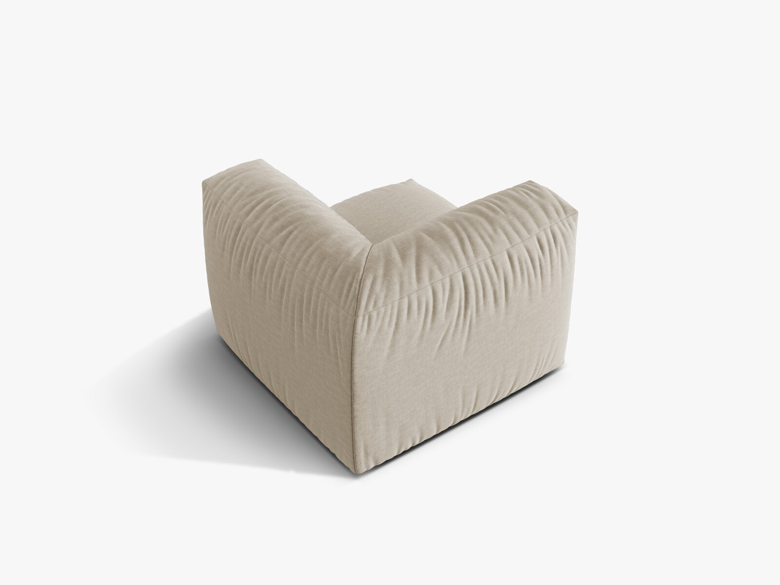 Micadoni Eckmodul Martina 1-Sitzer Klein Strukturierter Stoff Boston Helles Beige