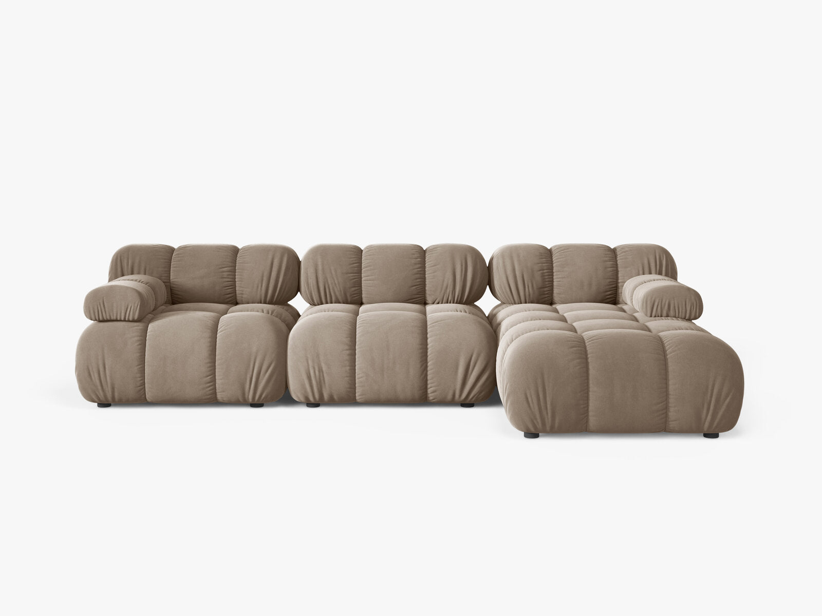Micadoni Modulares Ecksofa Bellis 4-Sitzer Rechts Samt Bluvel Cappuccino