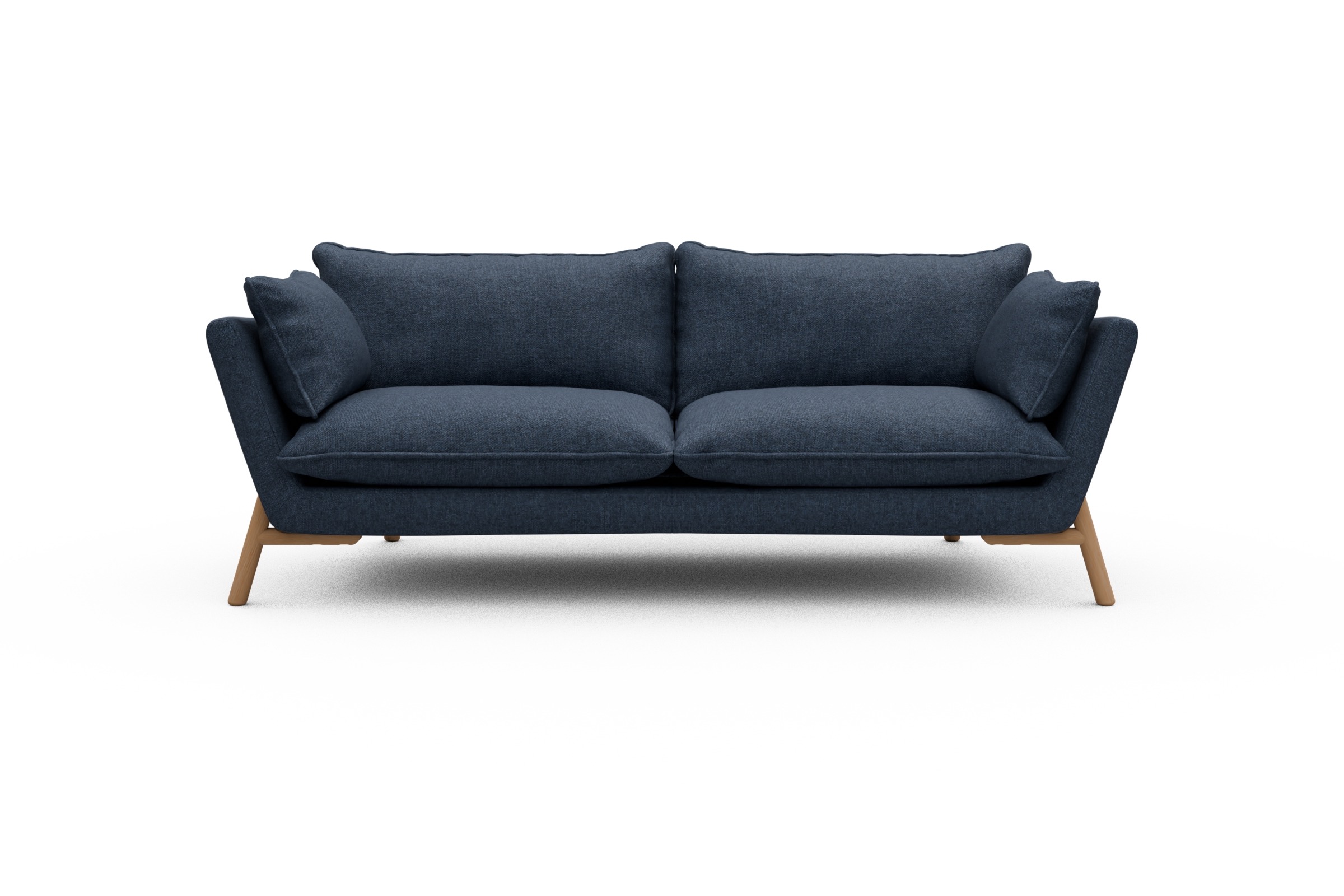 Skandi Home Sofa Emil PREMIUM 3-Sitzer Beinfarbe Eiche Natur Sama-Deep-Blue moebelfaktor