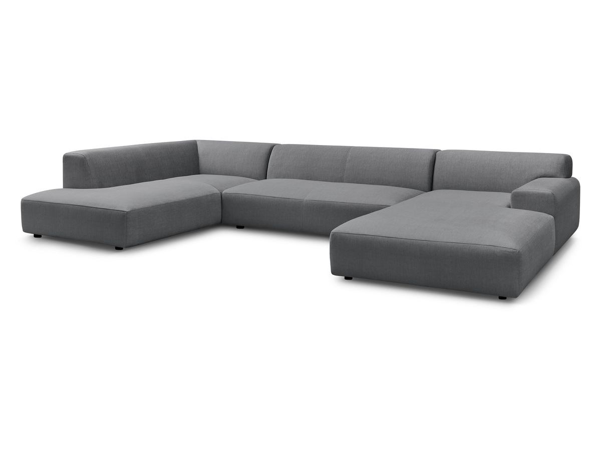 Bobochic Lavena Wohnlandschaft 399 × 220 cm Samt Dunkelgrau Ecke rechts