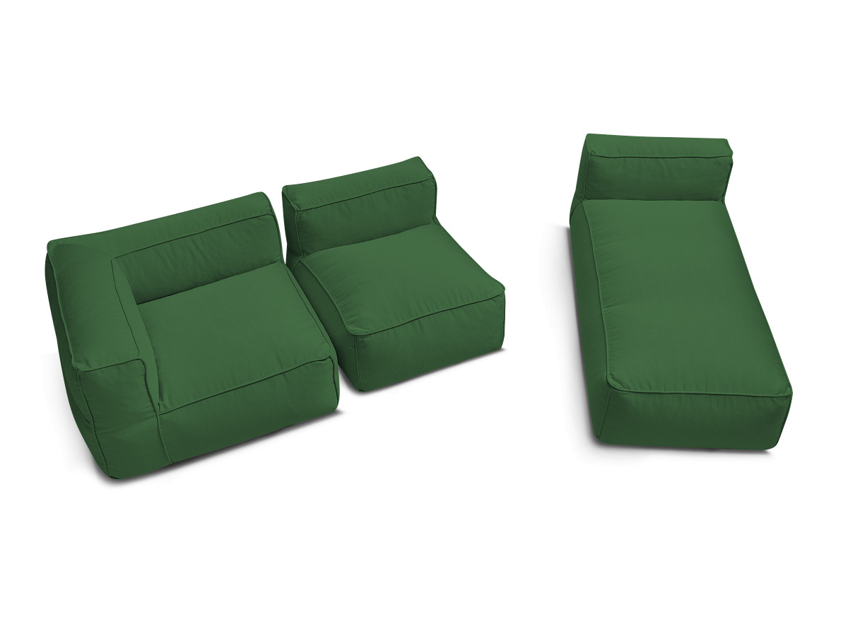 Bobochic Giulia Gartensofa 3-Sitzer 240 × 170 cm Stoff Grün