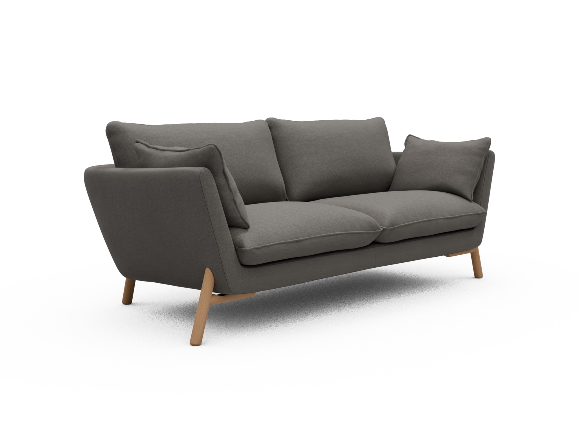 Skandi Home Sofa Emil 2-Sitzer Beinfarbe Eiche Natur Satya-Taupe moebelfaktor