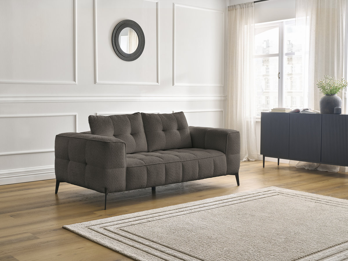 Bobochic Anis Sofa 2-Sitzer Bouclé-Stoff Braun