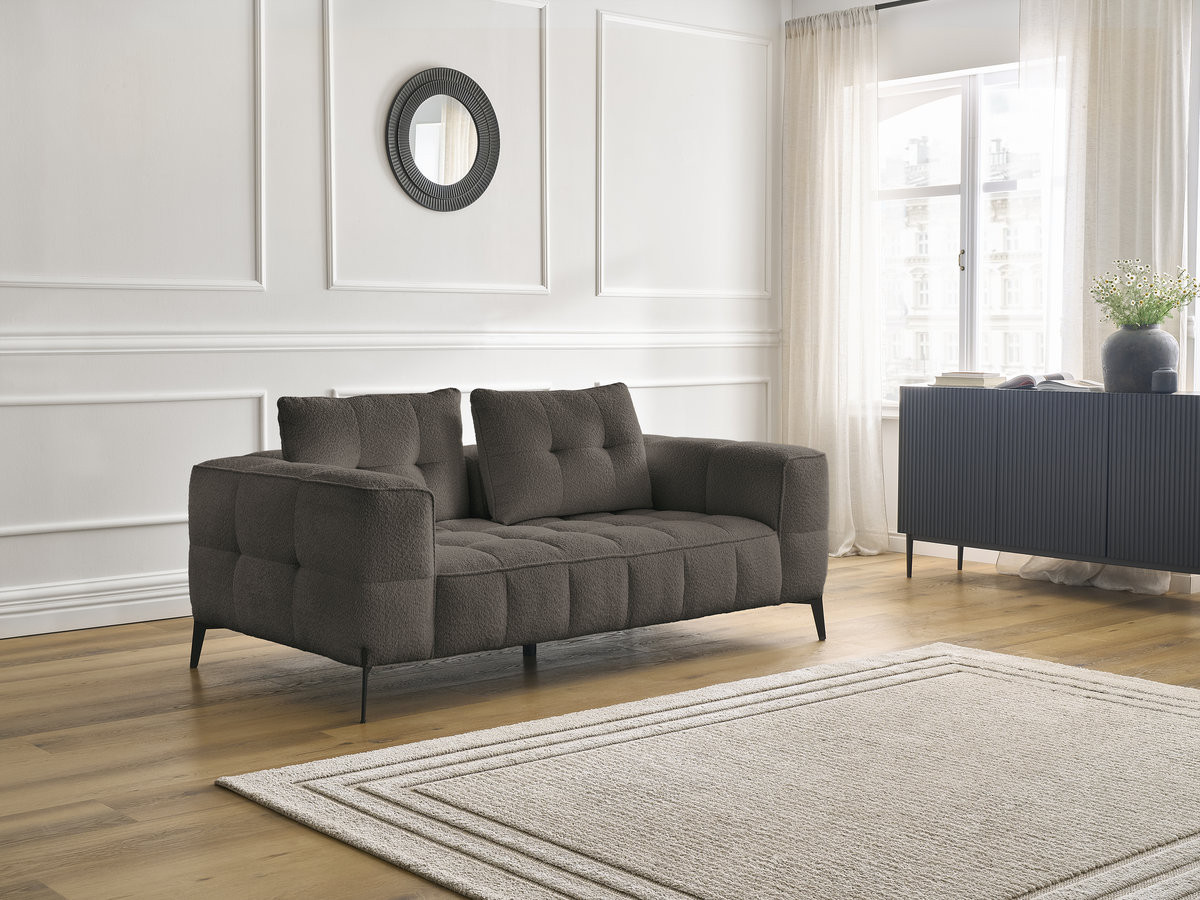 Bobochic Anis Sofa 2-Sitzer Bouclé-Stoff Braun