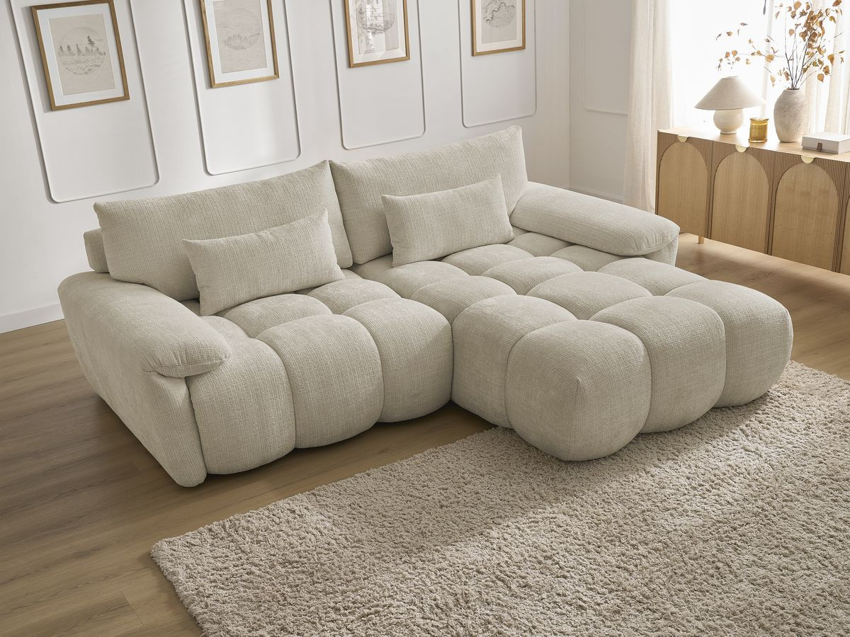 Bobochic Ivane Ecksofa Strukturstoff Beige Ecke rechts