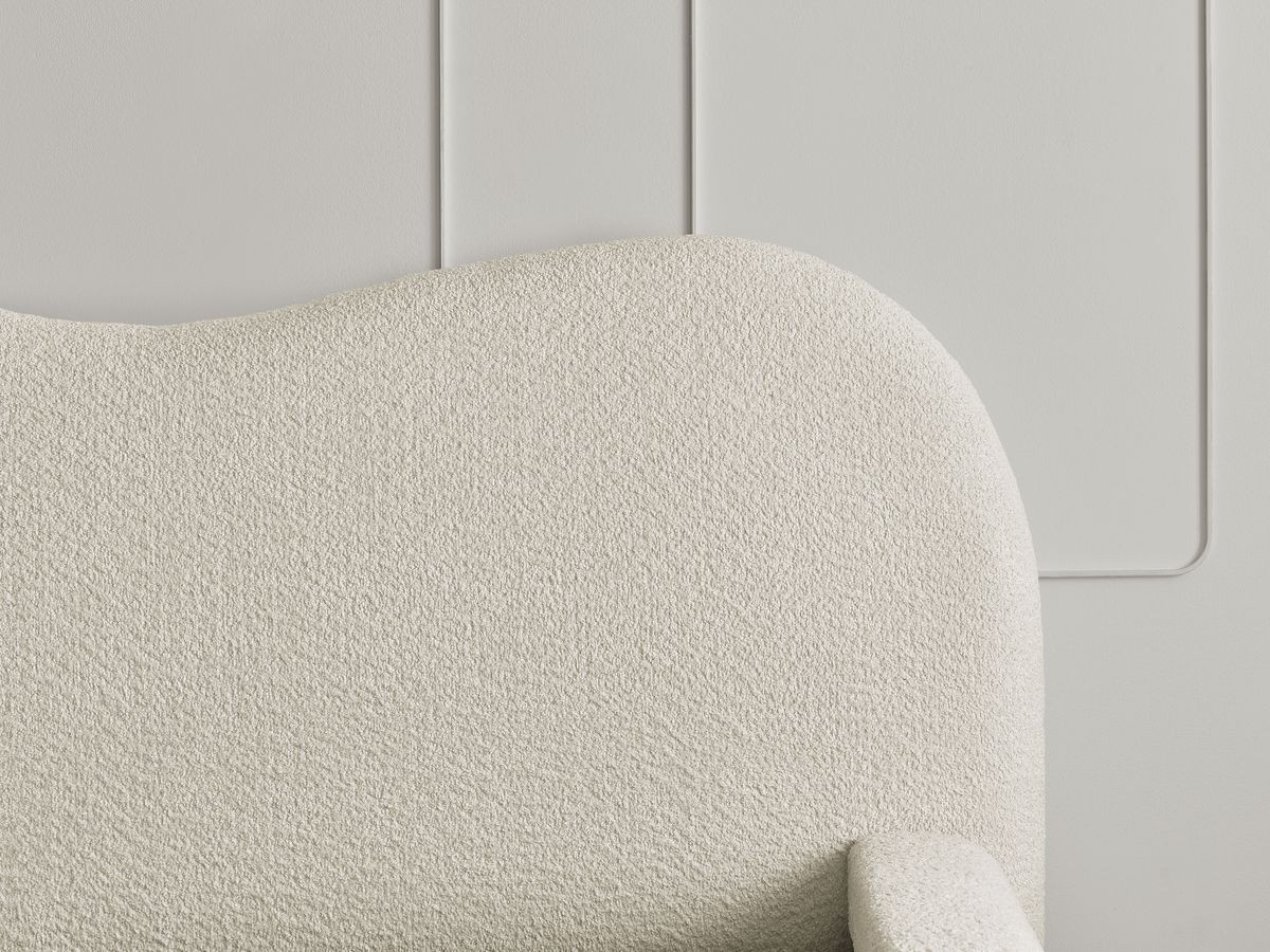 Bobochic Orlane Polsterbett mit Bettkasten Bouclé-Stoff Beige, Liegefläche 140 × 190 cm