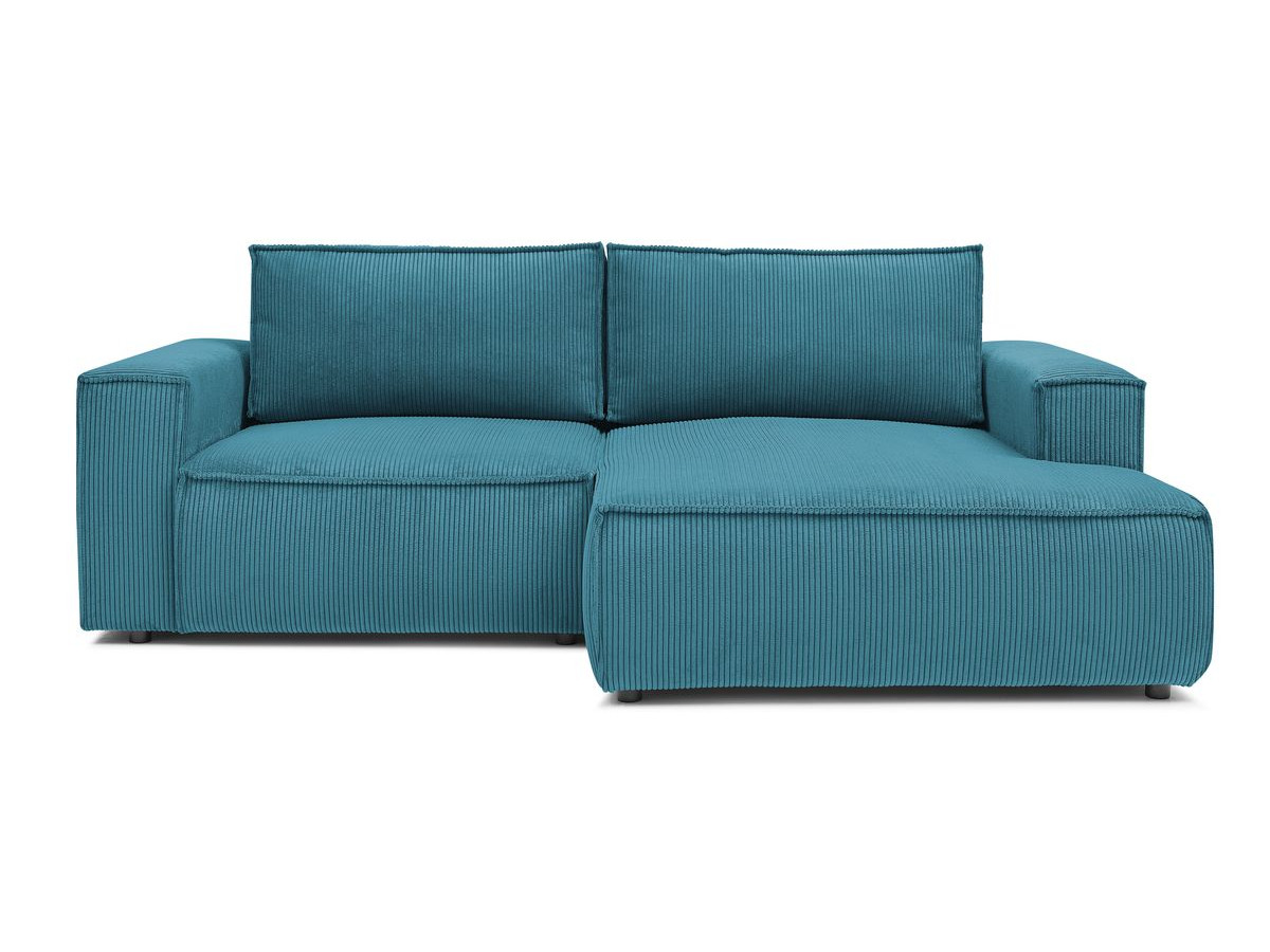 Bobochic Nihad Ecksofa Cordsamt Dunkelblau Ecke rechts