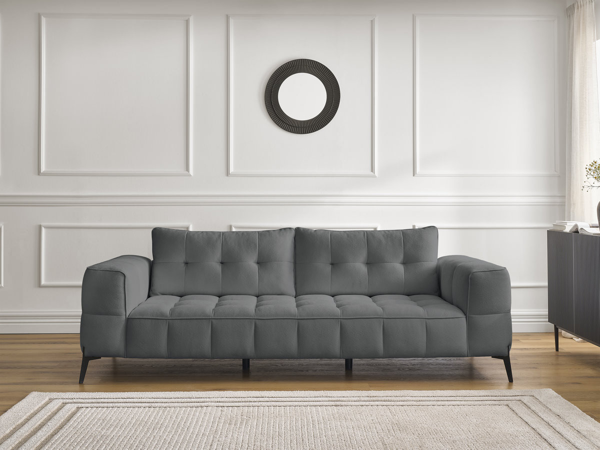 Bobochic Anis Sofa 3-Sitzer Strukturstoff Dunkelgrau