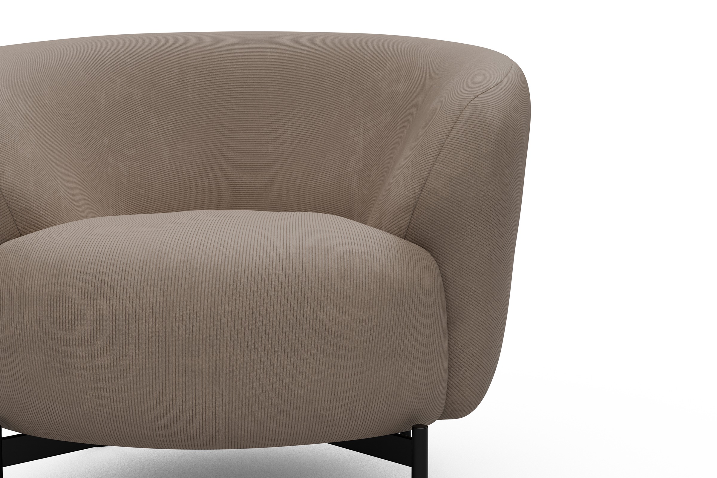 Sessel Ronda X-Metallgestell Schwarz Cordufine-Biege