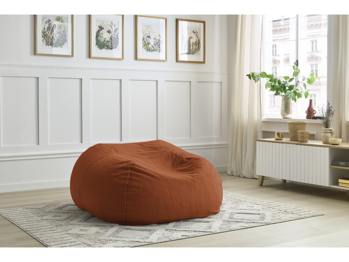 Bobochic Meribel Pouf Kunstfell Orange