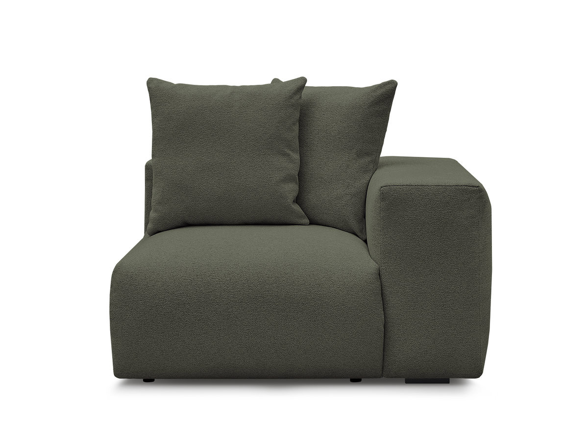 Bobochic Voltaire Sofamodul 1-Sitzer 130 × 100 cm Melange-Stoff Grün Ecke rechts