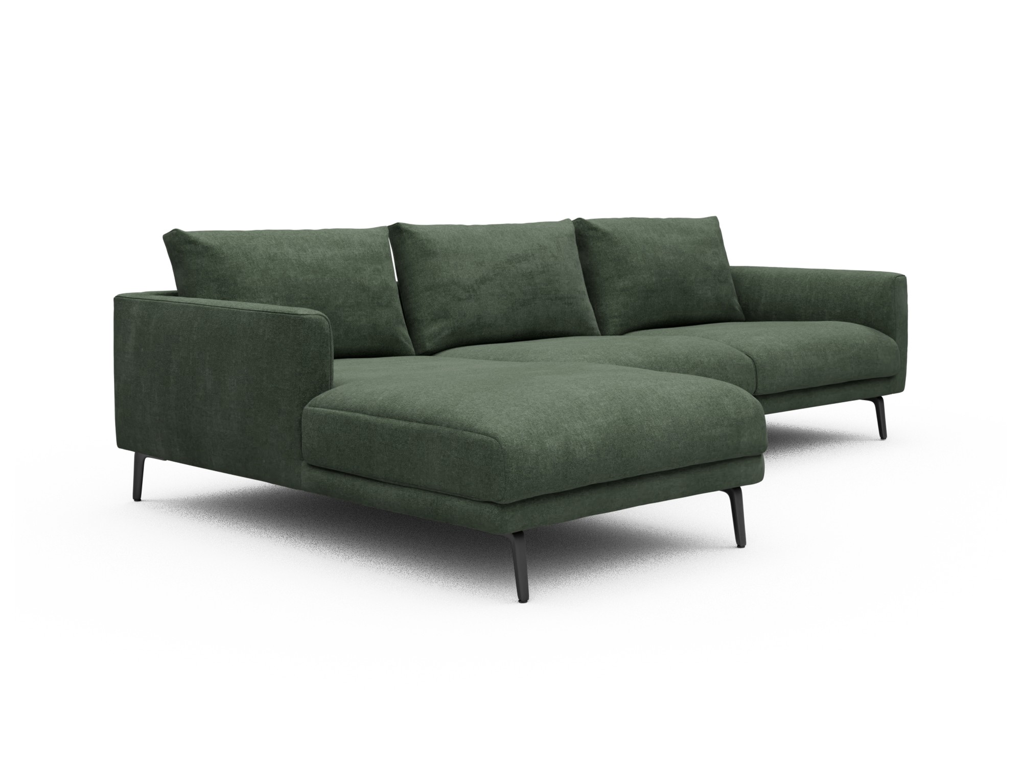 Skandi Home Ecksofa Karl Chaiselongue links mit 2,5-Sitzer Casone-Forest-Green moebelfaktor