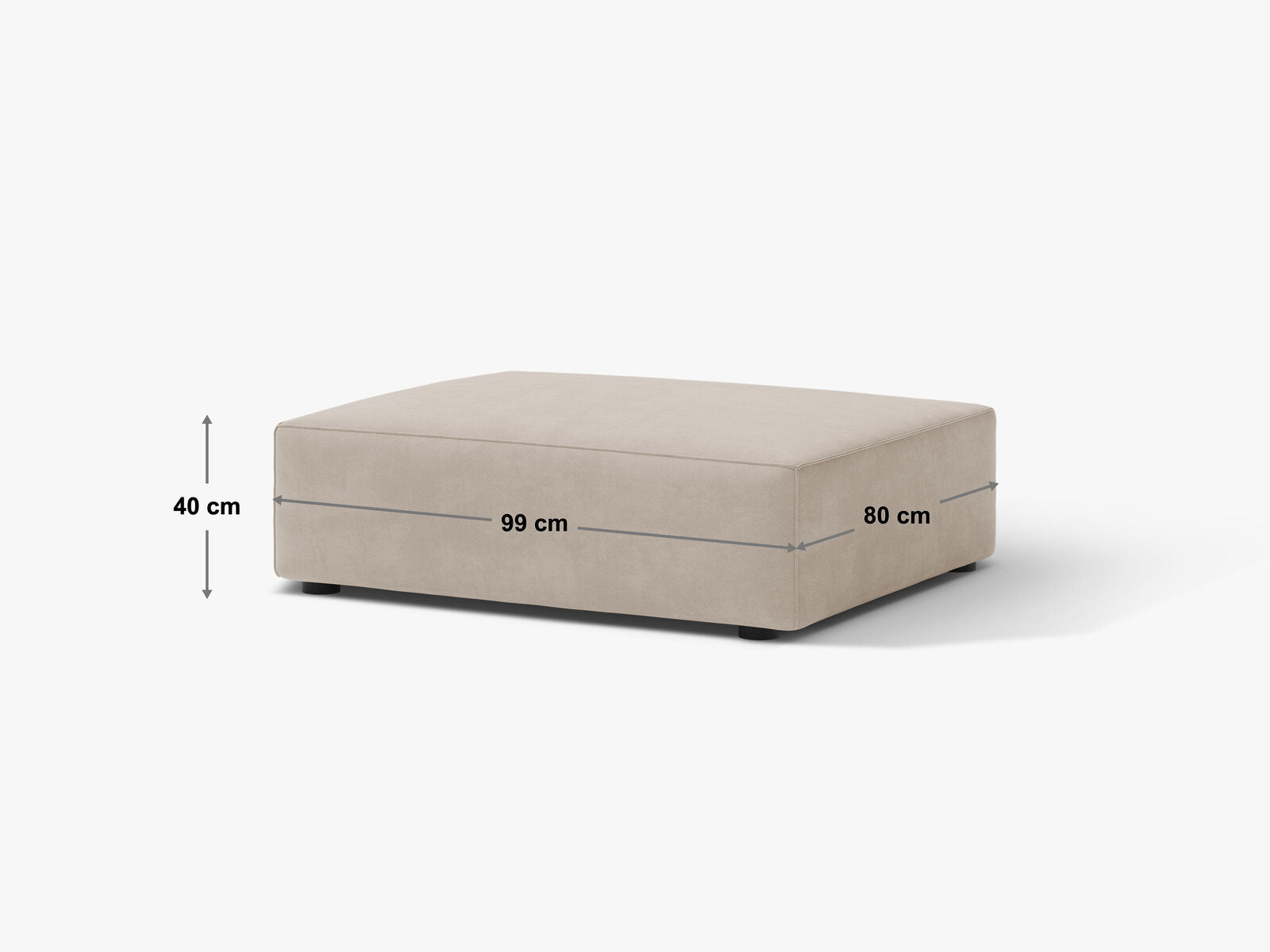 Micadoni Hocker Jodie 1-Sitzer Samt Bluvel Dunkelbeige