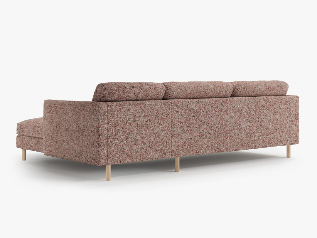 Micadoni Ecksofa Eden 4-Sitzer Rechts Strukturierter Stoff Rosa Melange