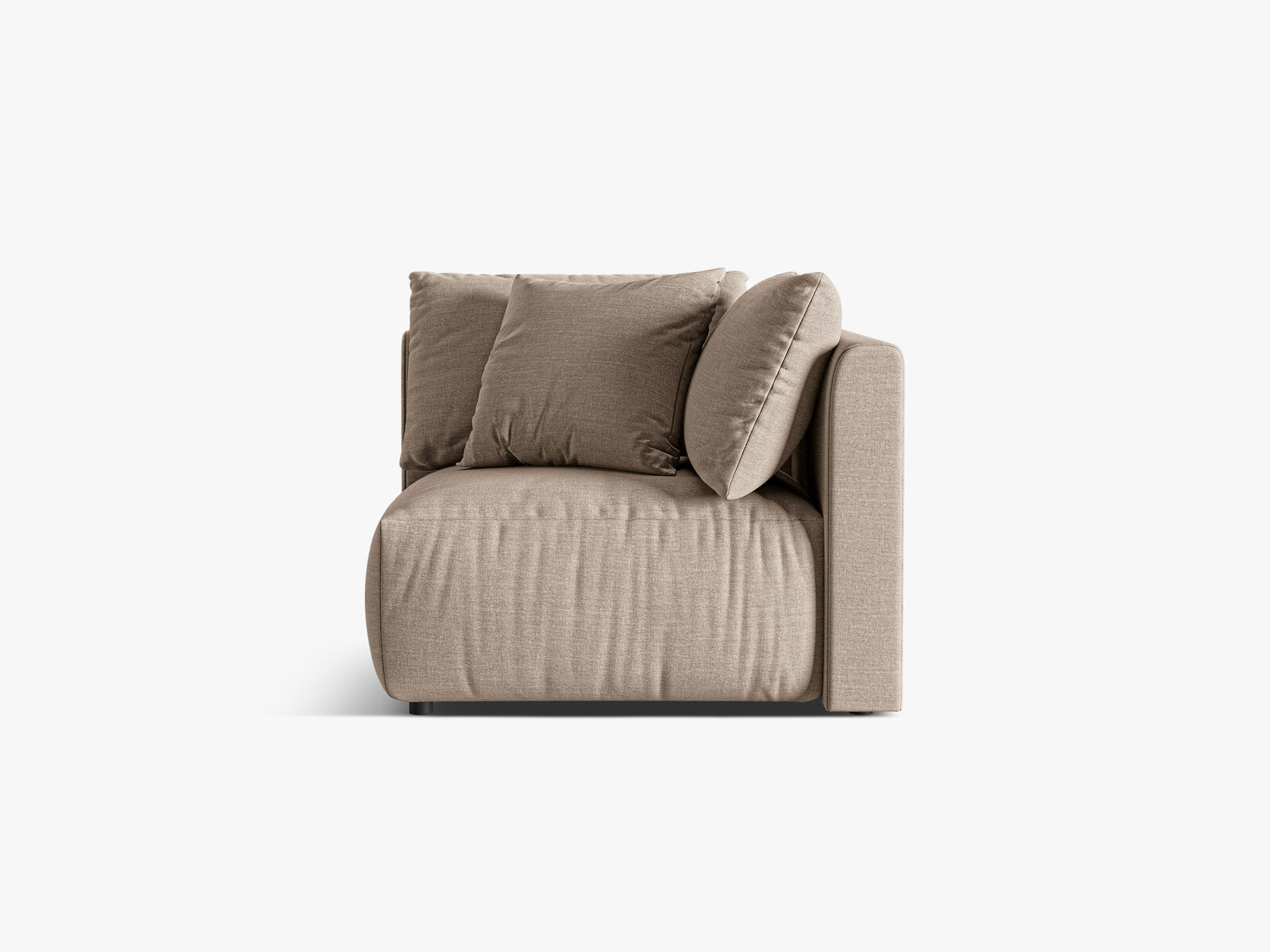 Micadoni Eckmodul Chris 1-Sitzer Strukturierter Stoff Sand