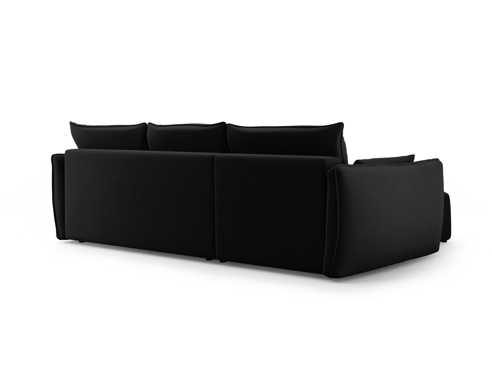 Cosmopolitan Design Ecksofa Matera 4-Sitzer mit Schlaffunktion Samt Salvador Schwarz Rechts
