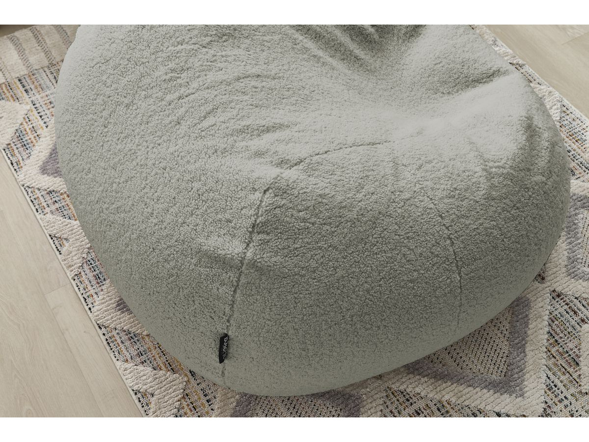 Bobochic Meribel Pouf Bouclé-Stoff Hellgrau