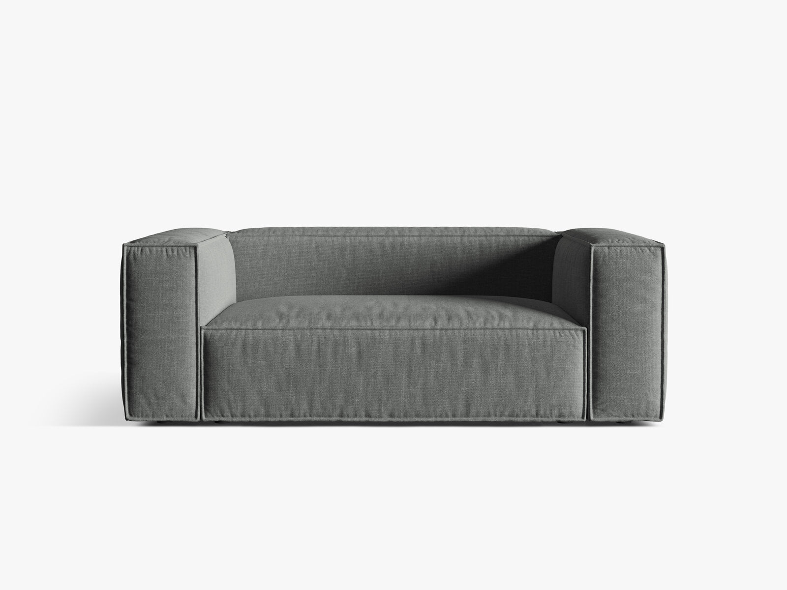 Micadoni Sofa Nuria 2-Sitzer Strukturierter Stoff Grau