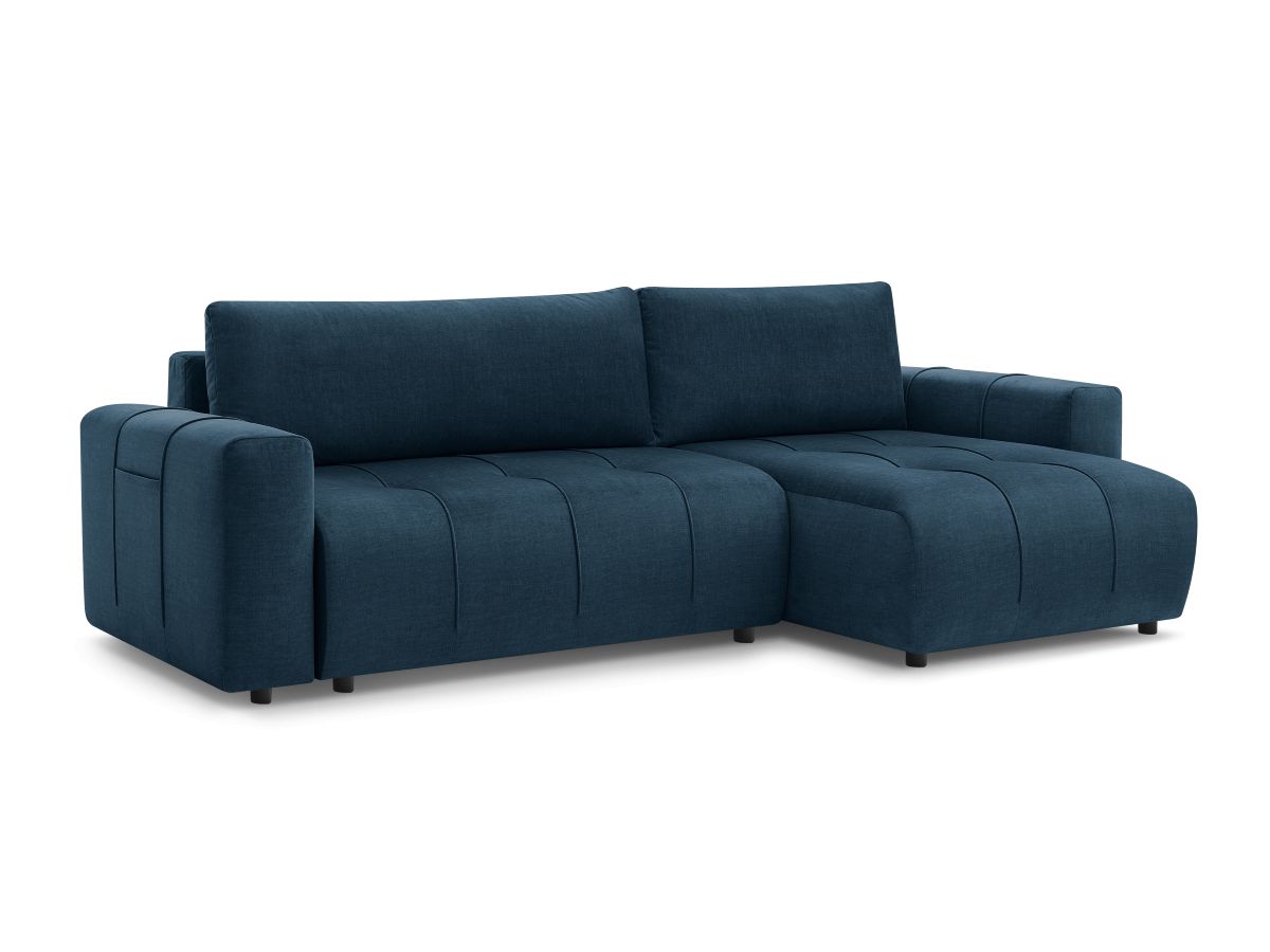 Bobochic Arsene Ecksofa mit Schlaffunktion und Bettkasten 288 × 148 cm Samt Blau