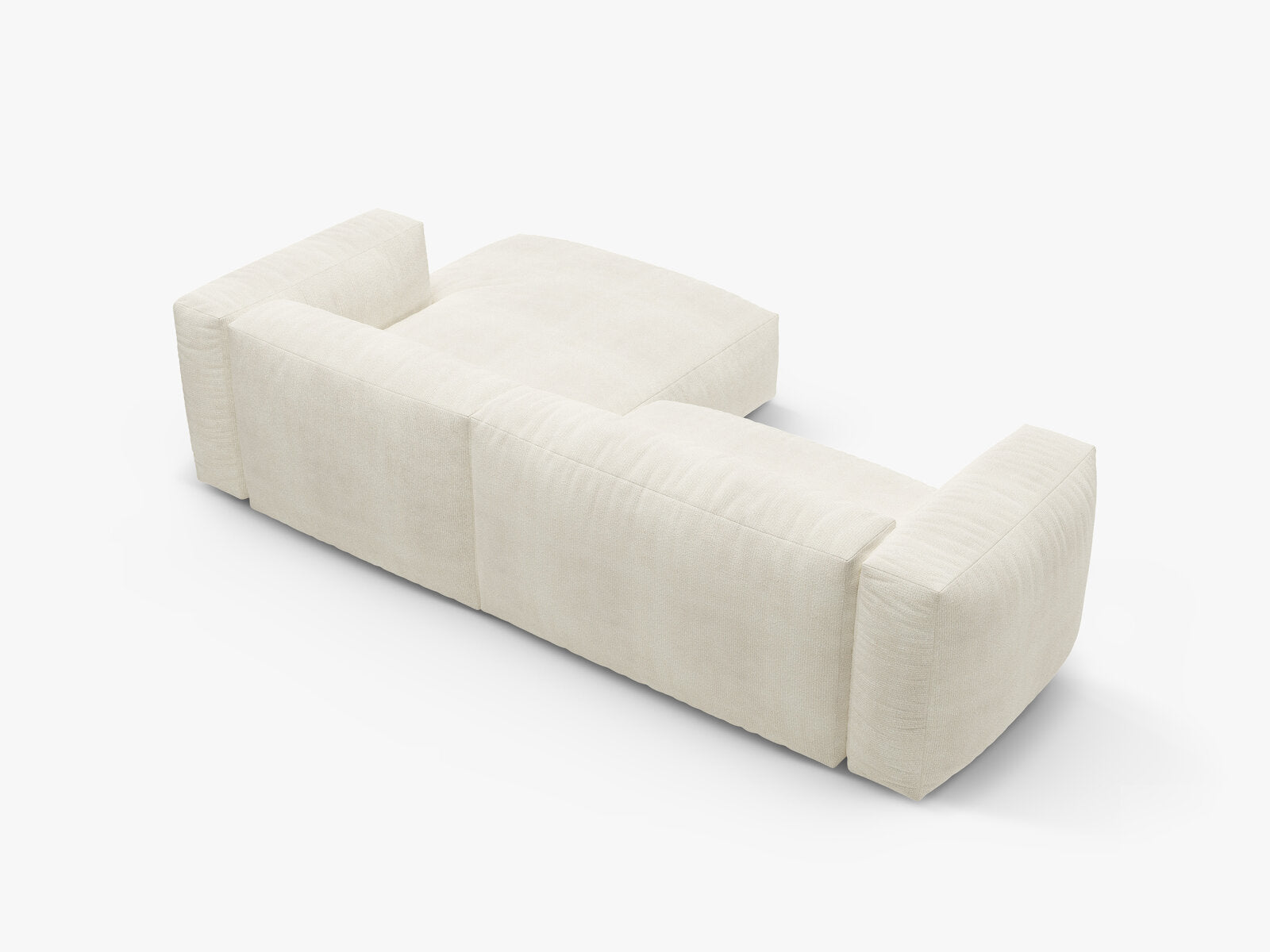 Micadoni Martina Ecksofa 4-Sitzer mit Schlaffunktion Rechts Boucle Monet Elfenbein