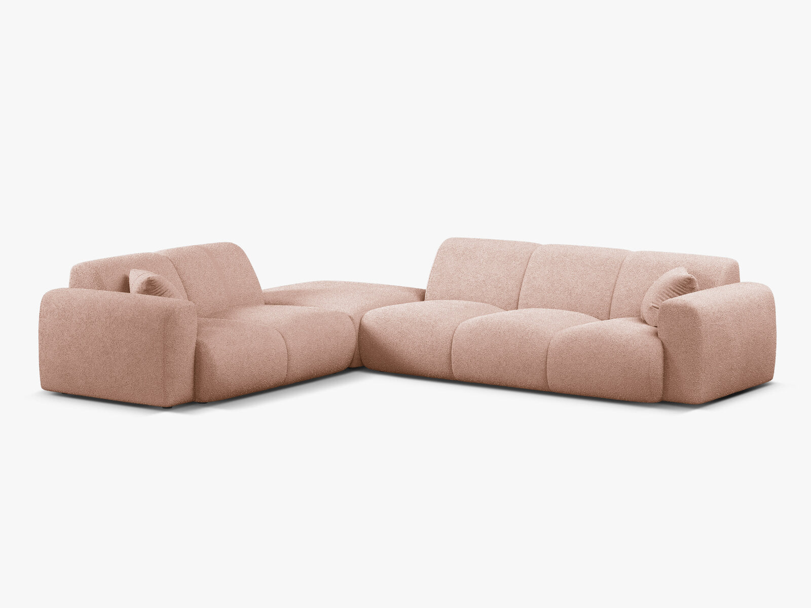 Micadoni Ecksofa Molino 6-Sitzer Links Boucle Baloo Puderrosa