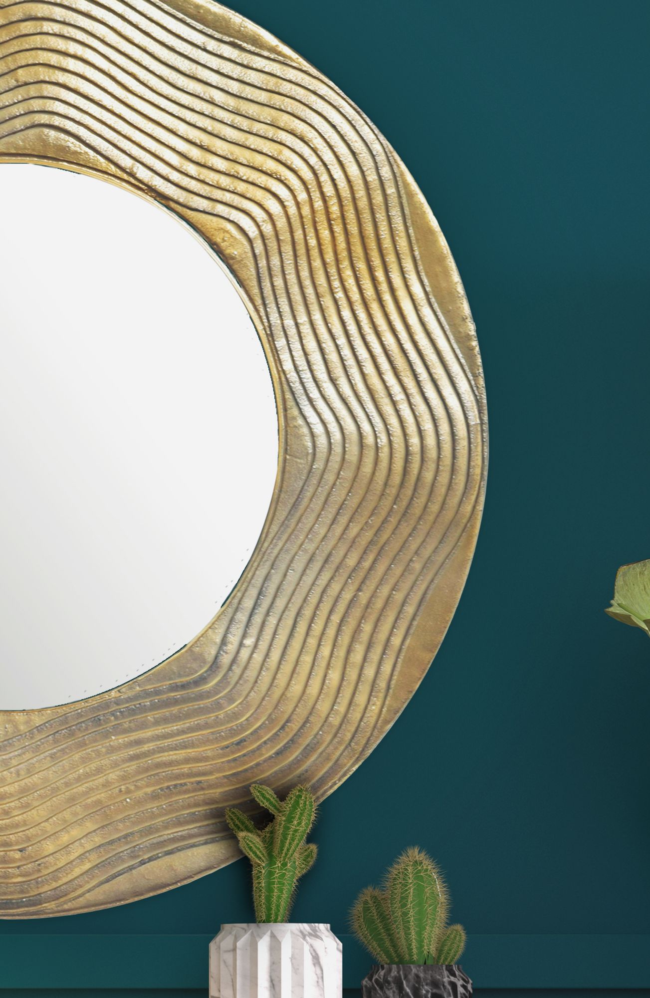 Wandspiegel Hesseng Gold Ø 74 cm