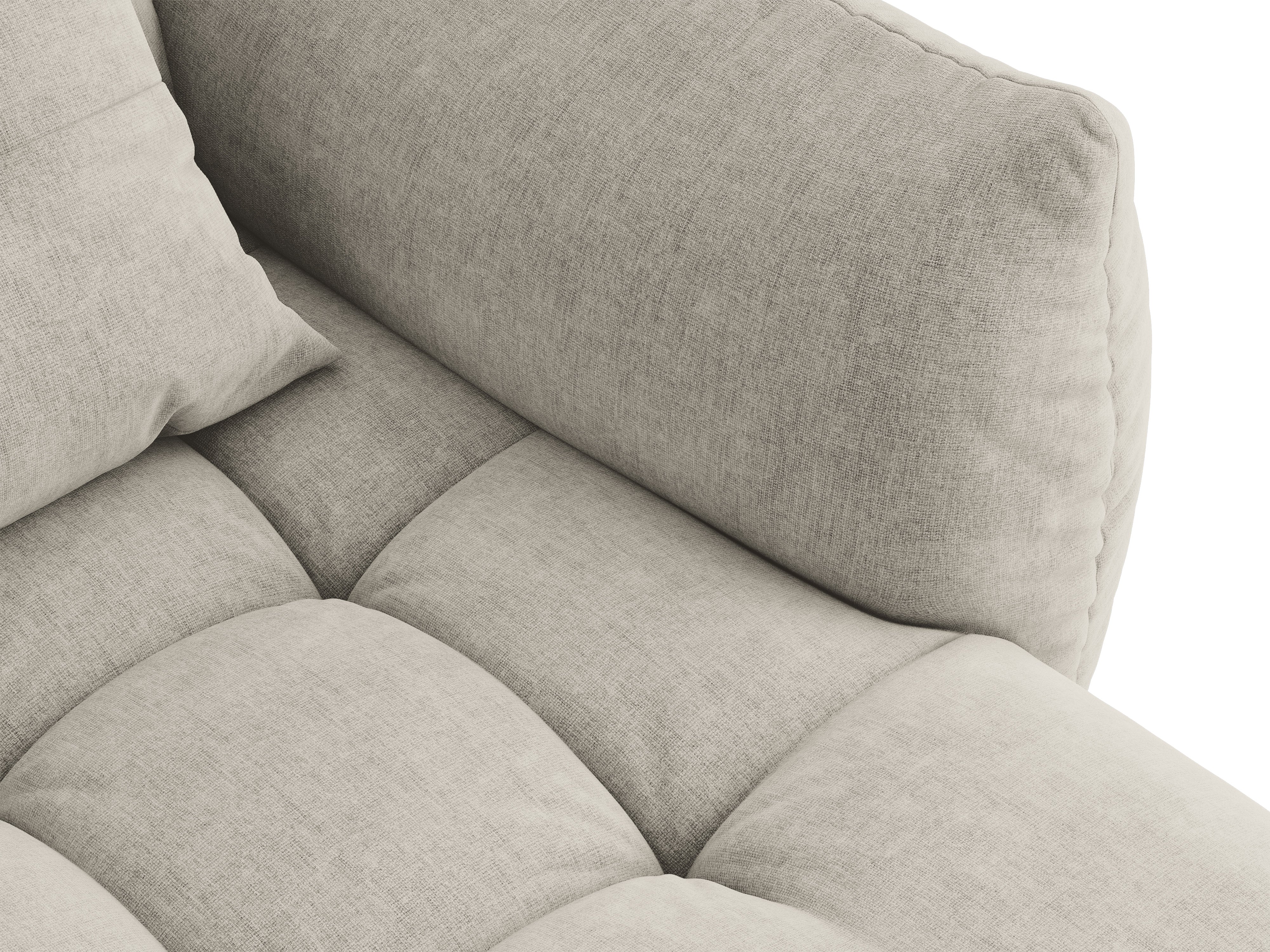 Micadoni Bloom Ecksofa 6-Sitzer Rechts Strukturierter Stoff Wind Hellgrau