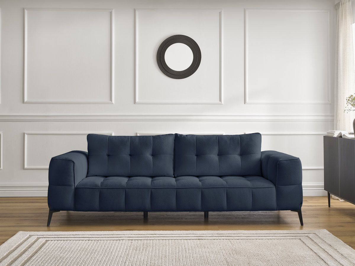 Bobochic Anis Sofa 3-Sitzer Strukturstoff Blau