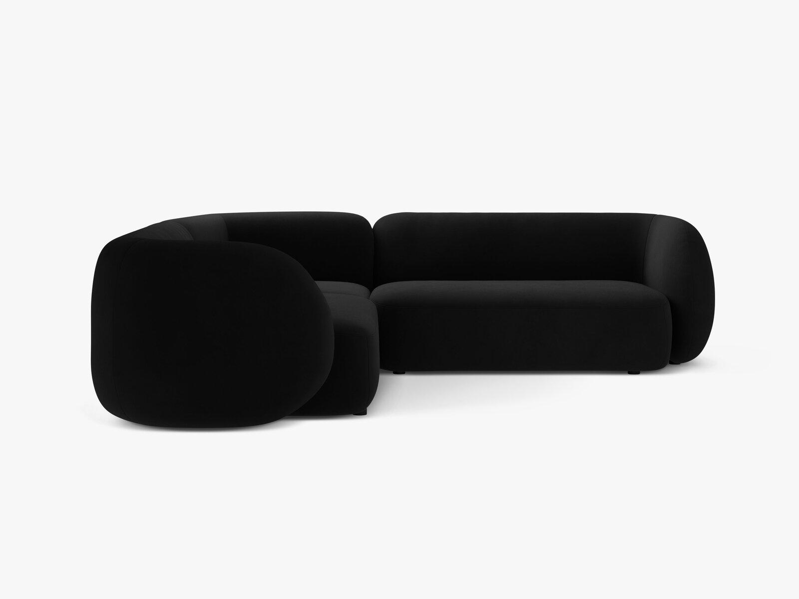 Micadoni Ecksofa Kate 5-Sitzer Samt Salvador Schwarz