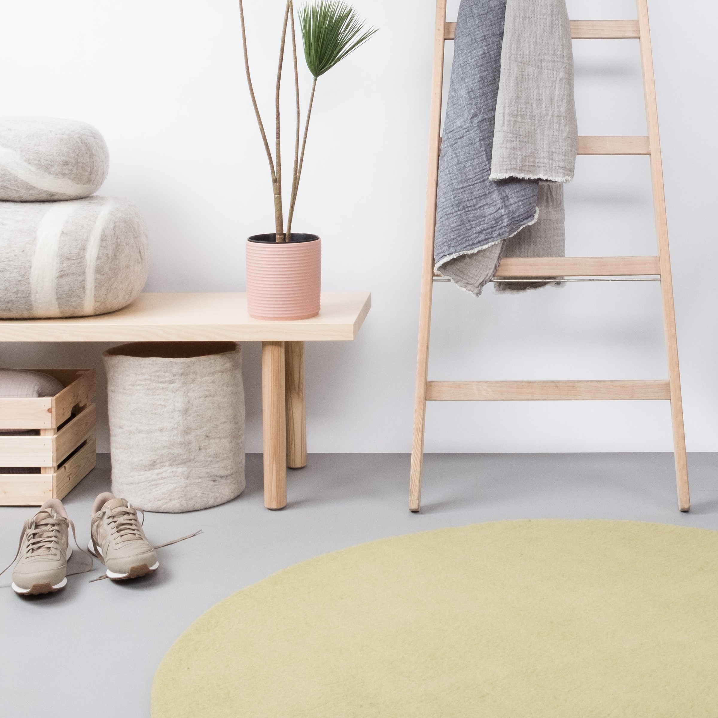 myfelt Pitt Filzteppich Hellgrün rund Ø 50 cm