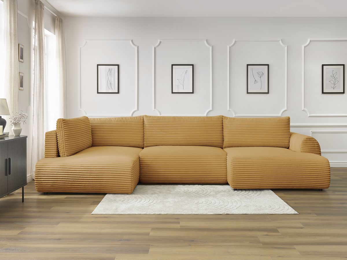 Bobochic Lucien Wohnlandschaft Breitcord weich Gelb Ecke rechts