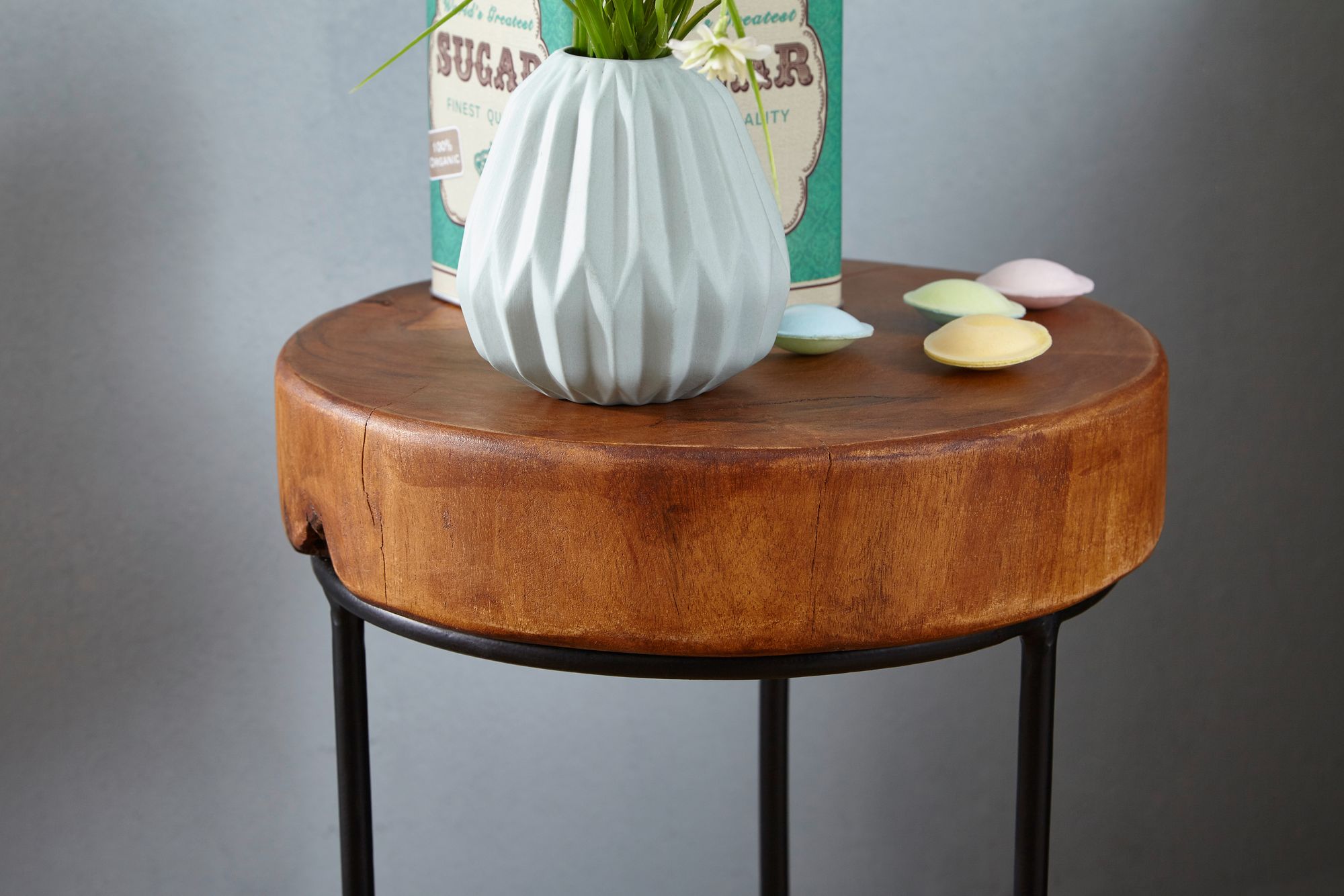 Beistelltisch Alden Massivholz Dunkelbraun Höhe 45 cm