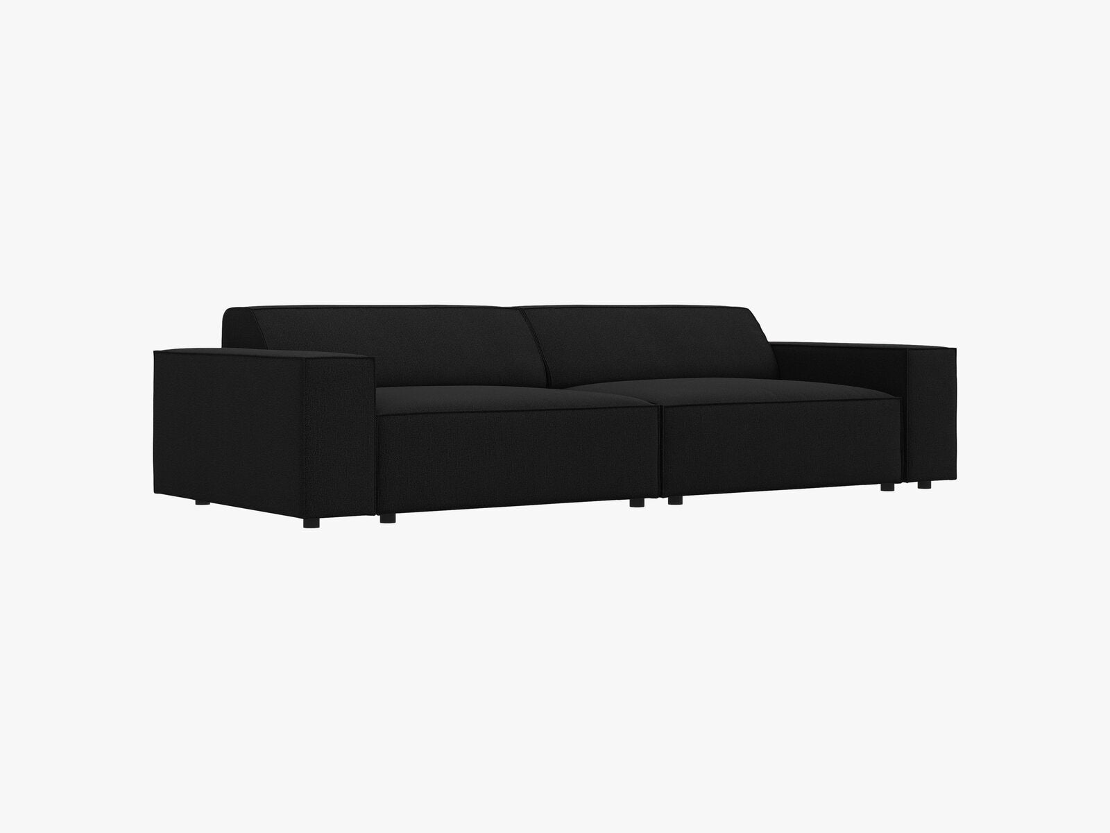 Micadoni 3-Sitzer Sofa Jodie Strukturierter Stoff Megan Schwarz