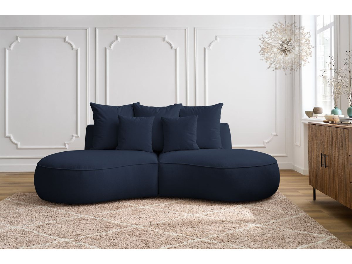 Bobochic Saint-germain Sofa 3-Sitzer Strukturstoff Dunkelblau