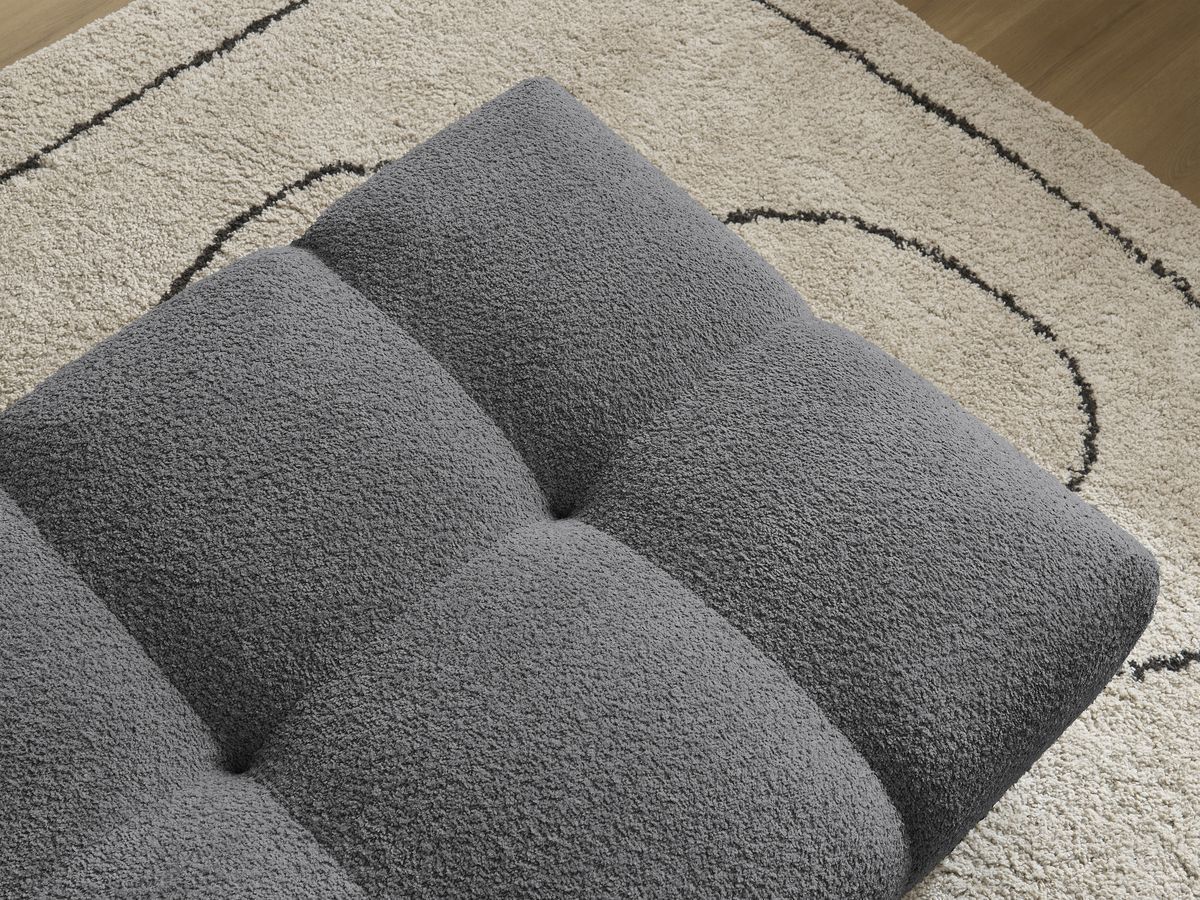 Bobochic Anakin Pouf Bouclé-Stoff Dunkelgrau