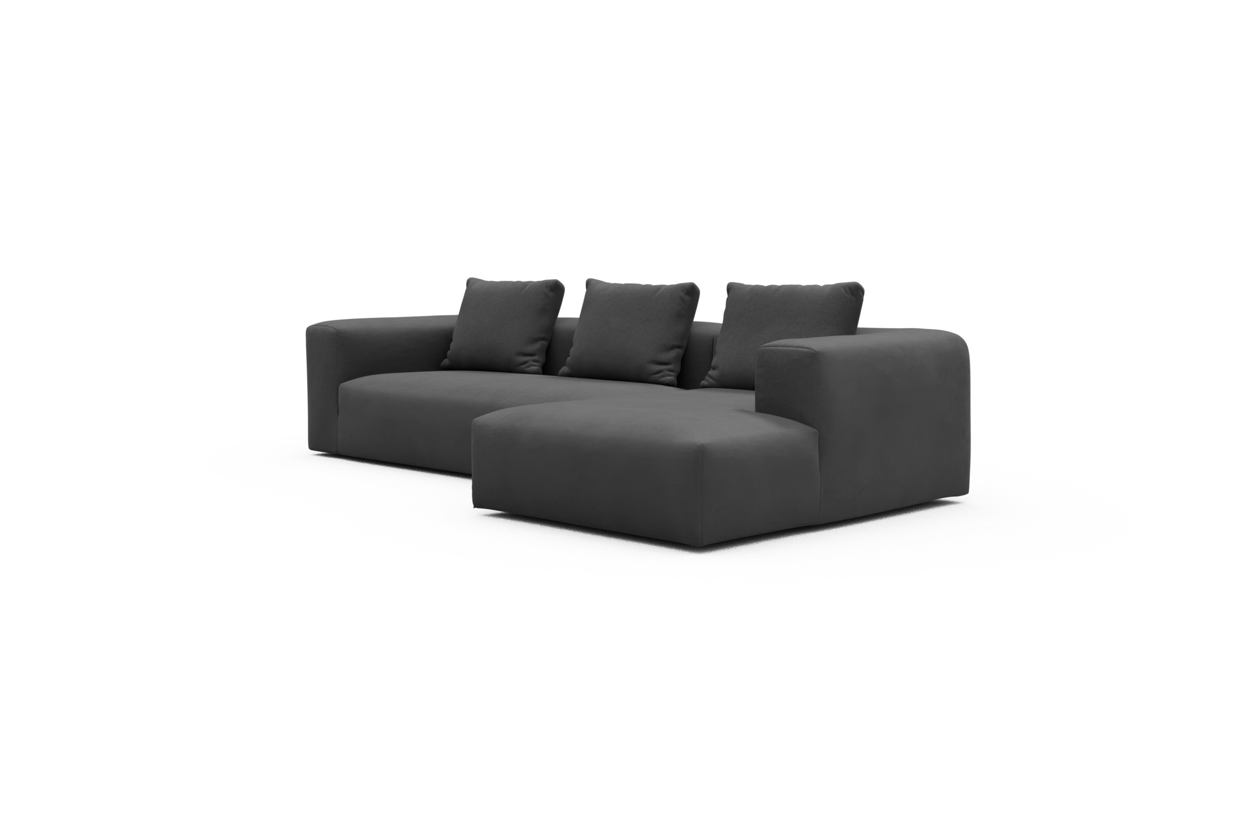 Ecksofa Fred Chaiselongue rechts mit 2,5-Sitzer Satya-Zinc