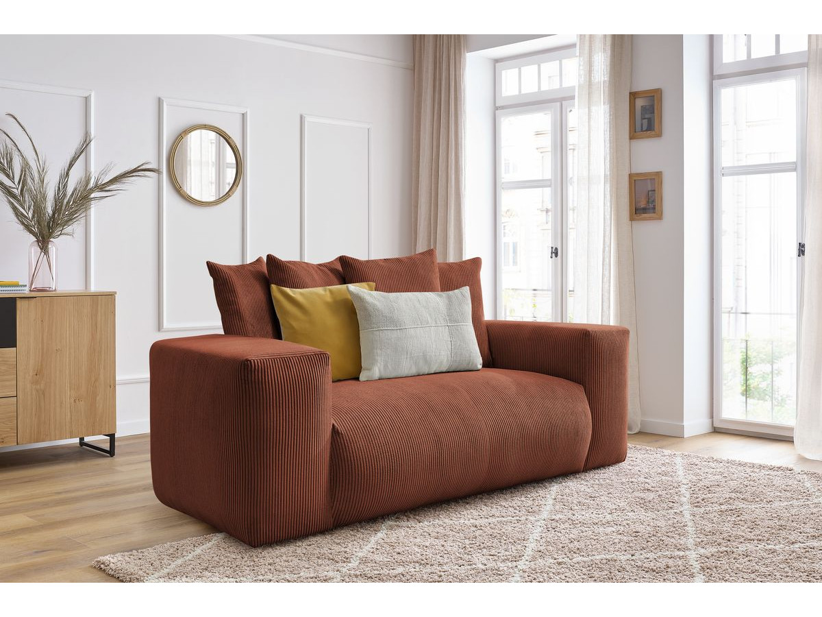 Bobochic Voltaire Sofa 2-Sitzer Cordsamt Orange