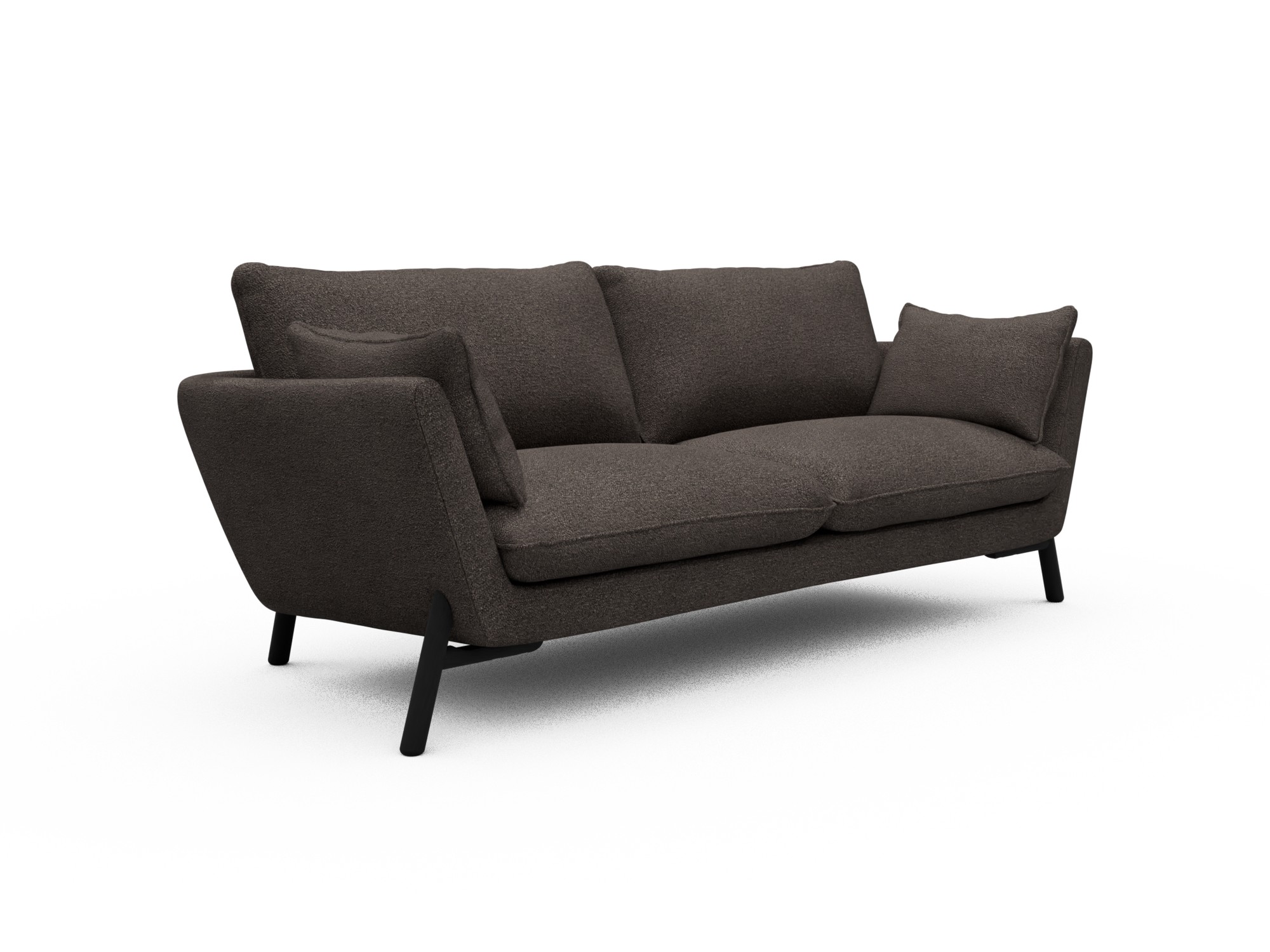 Skandi Home Sofa Emil 3-Sitzer Beinfarbe Eiche Schwarz Boucle-Taupe moebelfaktor