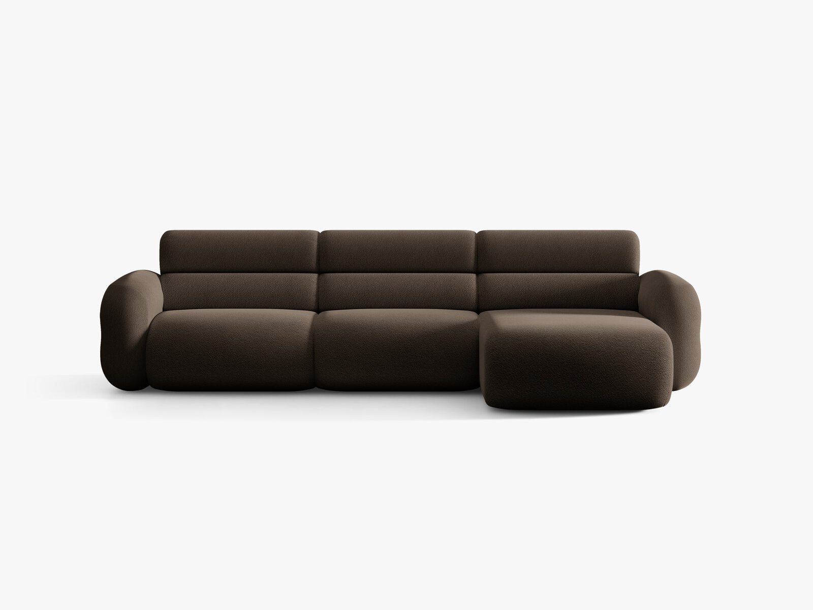 Micadoni Neo Ecksofa 4-Sitzer Rechts Boucle Baloo Braun