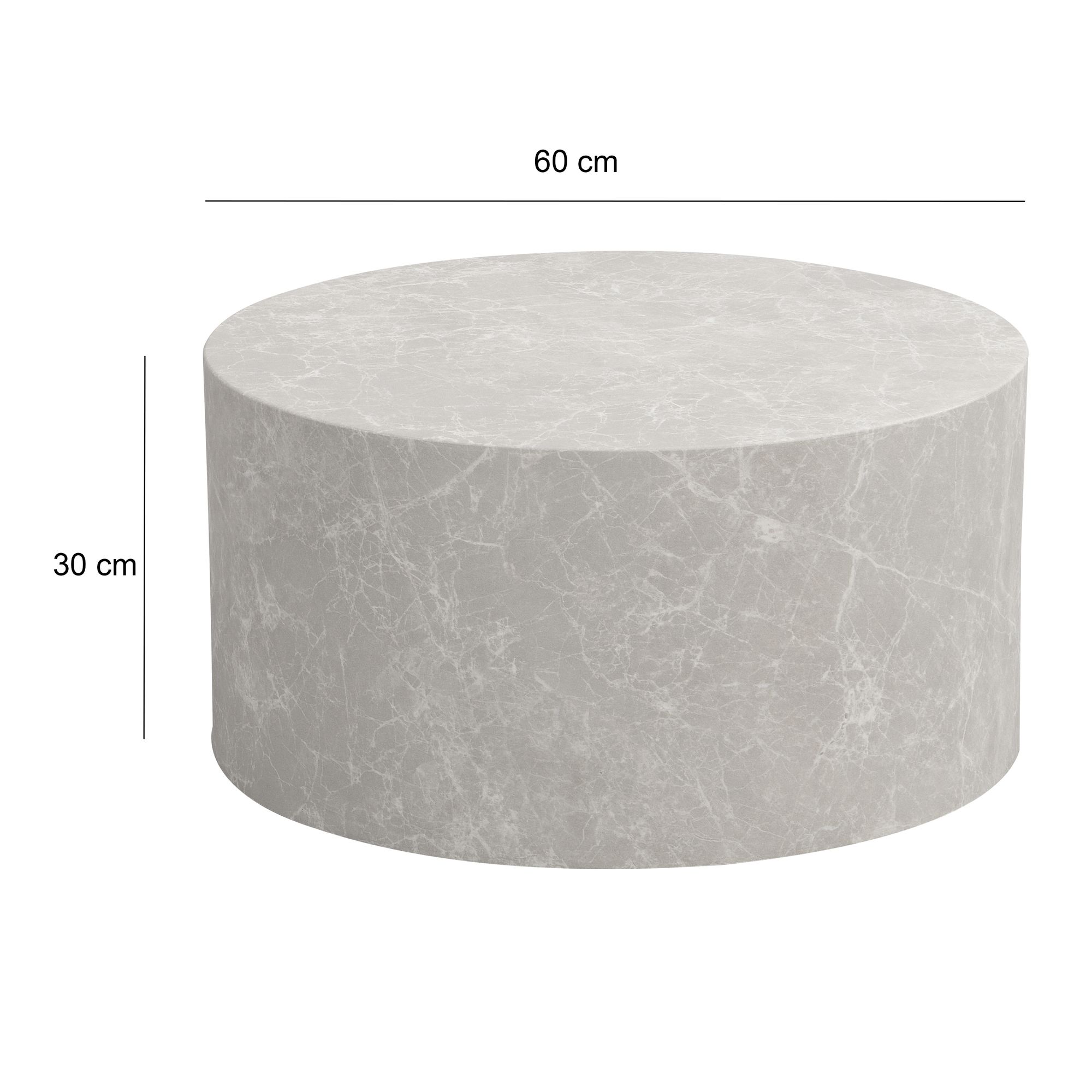 Couchtisch Alsen Beige Steinoptik Ø 60 cm