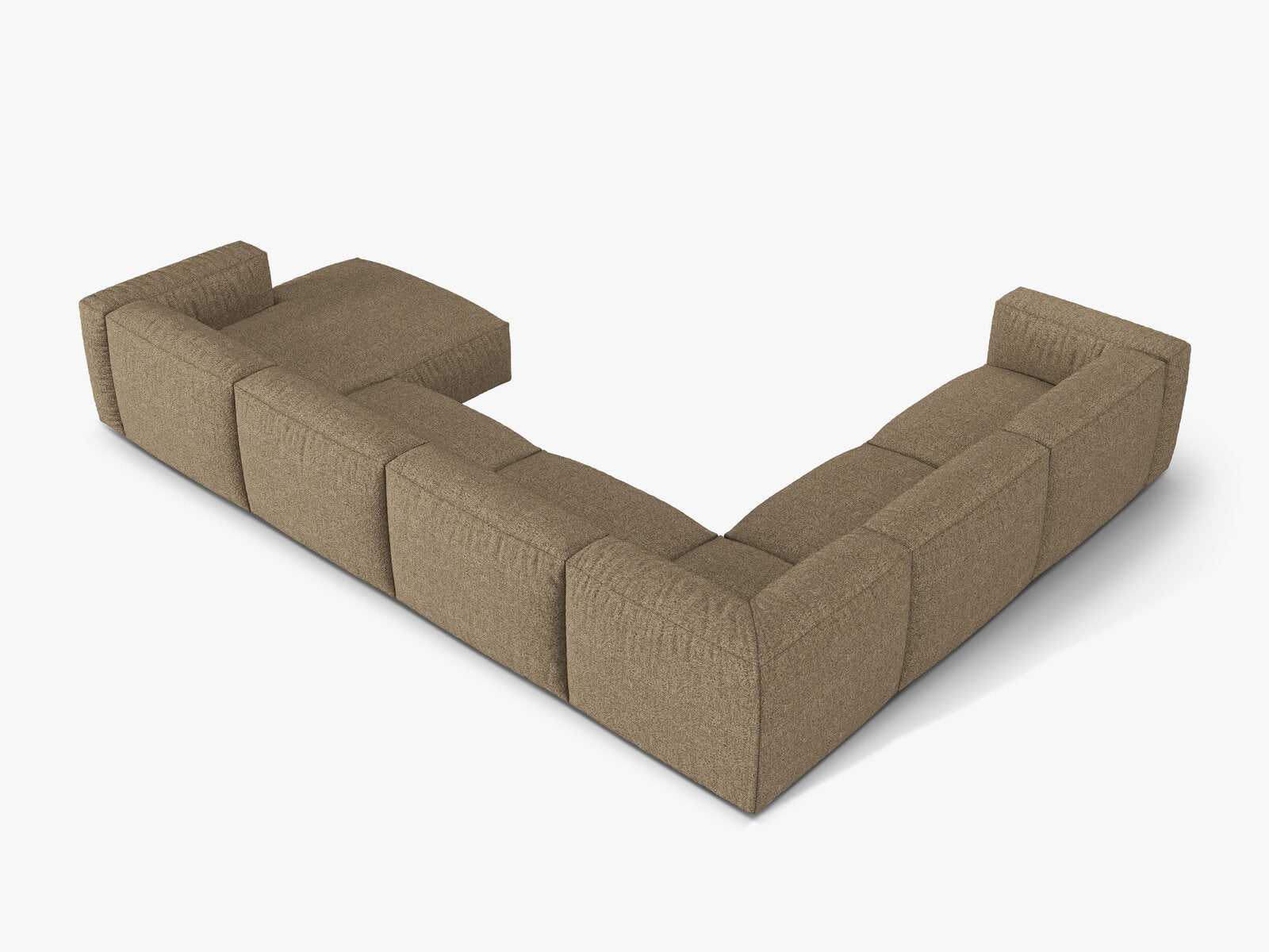 Micadoni modulares Ecksofa XL Martina 6-Sitzer Links Boucle Monet Cappuccino