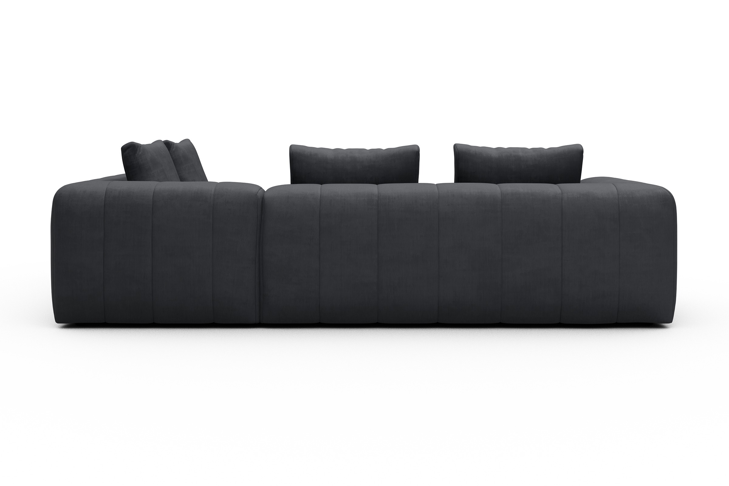 Ecksofa Hugo 2x 2,5-Sitzer Armlehne links Cordufine-Slate-Grey