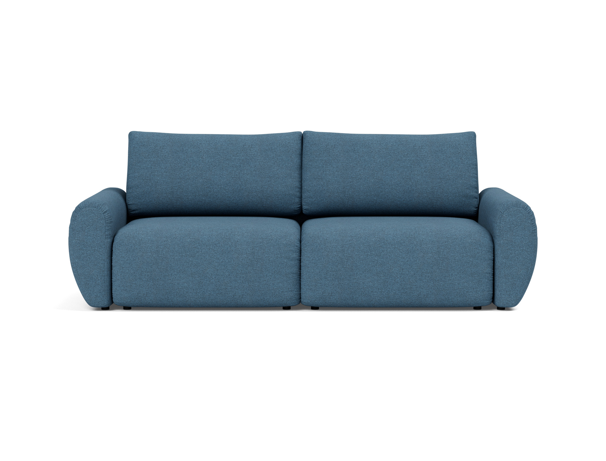 Schlafsofa Norum mit Curve-Armlehnen Strukturierter Stoff Weda 302-Weda-Blue