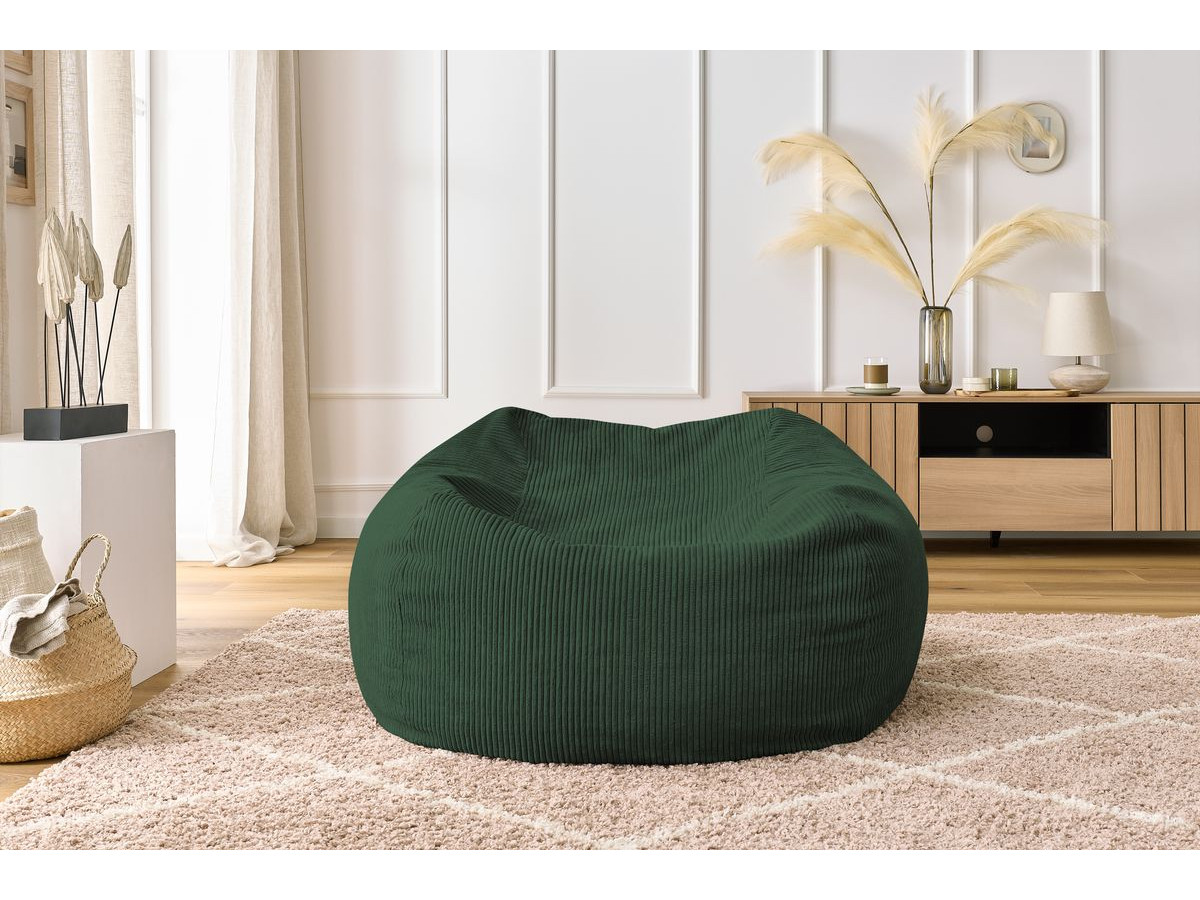 Bobochic Voltaire Pouf 120 × 70 cm Cordsamt Grün