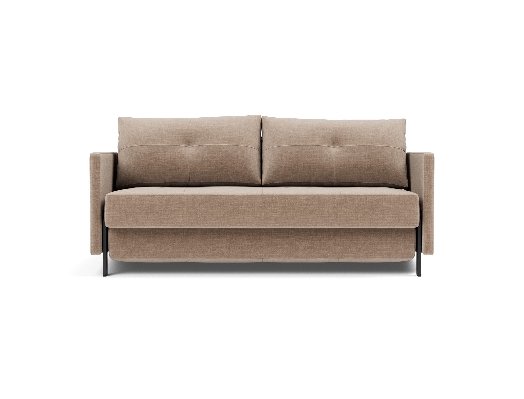 Schlafsofa Cubed mit Armlehnen 160 Chenille Esina 417-Mocha